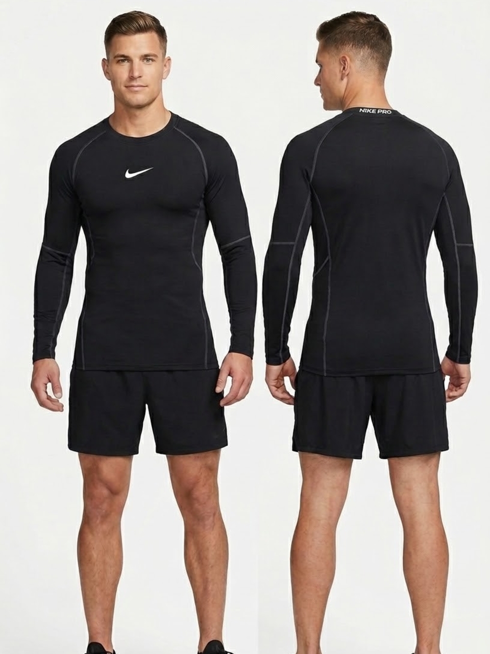 Nike Pro Men's Black Long Sleeve Compression Shirt Size L